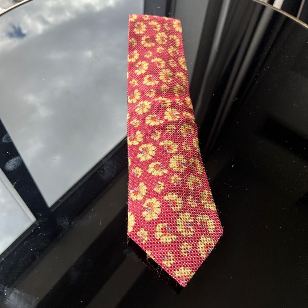 Ermenegildo Zegna Men's 100% Silk tie thanksgiving holiday christmas pattern